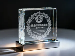 Laser engraved glass awards and trophies