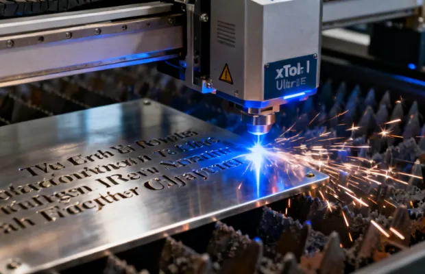 xTool F1 Ultra fiber laser engraving on stainless steel